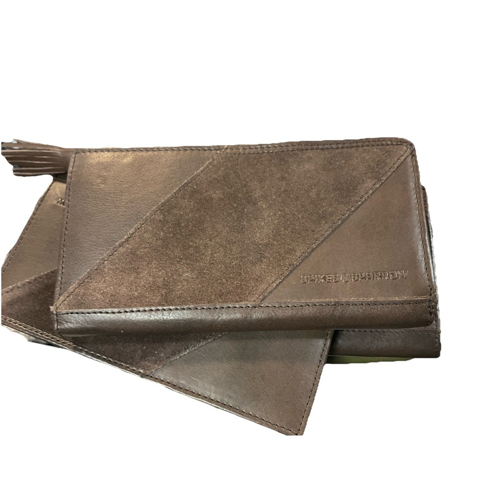 SPIKES‎ AND SPARROW Women's Expandable Wallet BROWN LEATHER NEW